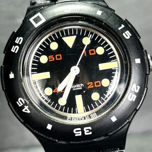 SWATCH スウォッチ SCUBA200 スキューバ AG1999 腕時計 クオーツ アナログ 3針 回転ベゼル ブラック 蛇腹ベルト 電池交換済み 動作確認済み