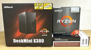 ▲▽【ジャンク】 ASRock DeskMini X300 + Ryzen 5 5600G + noctua NH-L9a-AM4 + メモリ16GB + SSD*2△▼