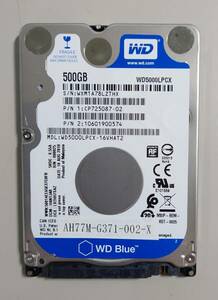 KN1252 WesternDigital WDC WD5000LPCX HDD 2.5インチ SATA HDD500GB 使用時間：0時間