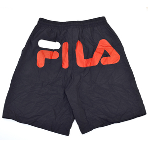 90s usa vintage FILA フィラ ビッグロゴ プリント ナイロン ショーツ パンツ size.S