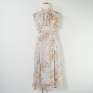 AMERI アメリ FLOWER CHIFFON DRESS フラワーシフォンドレス ワンピース フレア ロング丈 シアー 花柄 透け感