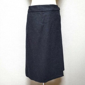 UNTITLED アンタイトル 巻きスカート チャコール カシミヤ混 サイズ2（約Mサイズ相当）