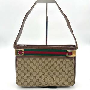 1円 GUCCI グッチ ハンドバッグ トートバッグ シェリーライン ゴールド金具 オールドグッチ GGキャンバス GG柄 ヴィンテージ 