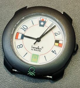 腕時計 Benetton bulova クォーツ 黒 不動品