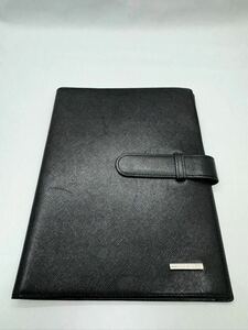極美品　バーバリー　ノートカバー　ブラック　レザー　メンズ　レディース　手帳カバー　システム手帳　カードケース