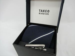 1円★中古品【TAKEOKIKUKIKUCHI】ネクタイ タイピン セット メンズ ブランド タケオキクチ　