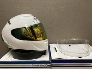 SHOEI ショウエイ X-Fourteen エックス フォーティーン X14 X-14 ホワイト フェイス ヘルメット XXLサイズ 63cm-64cm ミラー付き 程度良好