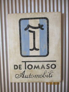 ビンテージサイン木製看板　検）DE TOMASOデトマソガレージカスタムショップアドバタイジングフォードポルシェ企業販促60s70s80s
