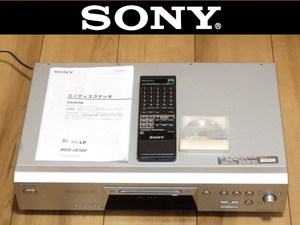 ★02 完動美品 SONY MDS-JE580 TYPE-S搭載 SONYの最終MDデッキ SONY製MD用リモコン/取扱説明書/新品ＭＤ付 ★