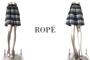 二点落札で送料無料！ R005 ROPE ロペ ショート パンツ 9 チェック M キュロット レディース ボトムス グレー