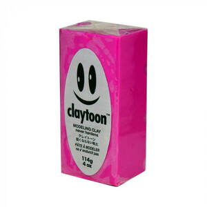 MODELING CLAY(モデリングクレイ)　claytoon(クレイトーン)　カラー油粘土　マゼンダ　1/4bar(1/4Pound)　6個セット /a