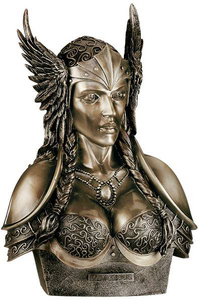 ヴァルキリー（ワルキューレ）胸像 北欧神話 彫刻オブジェ 彫像フィギュア/ラグナロク ルーン石碑(輸入品