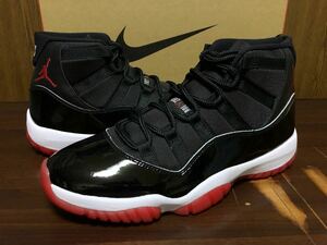 19年製 NIKE AIR JORDAN 11 RETRO BRED ナイキ エアジョーダン ブレッド ブルズ AJ XI【378037-061】エナメル パテント 黒×赤 US12