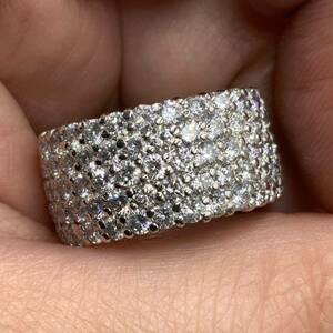 Pt900 プラチナ900 ダイヤモンドリング　エタニティリング　14.5g ダイヤ6.68ct 鑑別書付　フルパヴェダイヤ