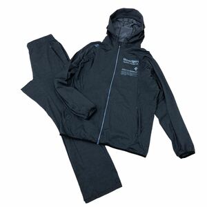 H723③ 良品 DESCENTE デサント ジャージ セットアップ 上下 パーカー ジャケット パンツ グレー系 スポーツ 薄手 ポリエステル メンズ L