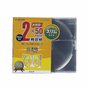 まとめ得 エレコム　Blu-ray/DVD/CDケース(スリム/PS/2枚収納)　CCD-JSCSW50CR x [2個] /l