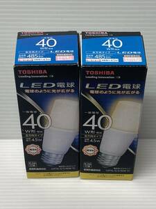 227 〓 新品 2個セット TOSHIBA 東芝 LED電球 電球色 全方向タイプ E26口金 40W形相当 LDT5L-G/S/40W
