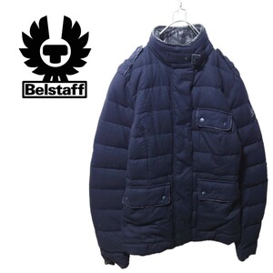 【Belstaff】フード付き レザー襟 グースダウンジャケット A-1254