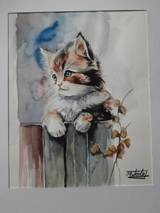 水彩画　可愛い子猫