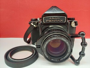 ■ PENTAX 6x7 ボディ Super-Multi-Coated TAKUMAR 6x7 1:2.4 105mm レンズ 動作確認済 現状品 中判フィルムカメラ ペンタックス