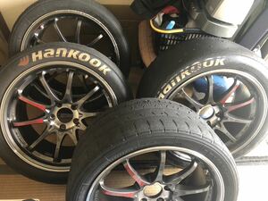 希少 RAYS VOLK RACING CE28SL 9.5J +45 18インチ PCD114.3 5穴 タイヤ付き4本