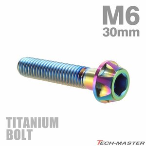M6×30mm P1.0 64チタン合金 六角穴付き カッティングヘッド キャップボルト 焼きチタンカラー 1個 JA048