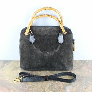 OLD GUCCI BAMBOO LEATHER 2WAY SHOULDER BAG MADE IN ITALY/オールドグッチバンブーレザー2wayショルダーバッグ