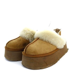 アグ オーストラリア UGG australia ファンケット Funkette ムートン スリッパ サンダル ルームシューズ US7 茶色 1113474