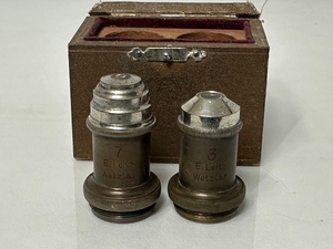 顕微鏡　対物レンズ　E.Leitz Wetzlar ライツ ウエッツラー 真鍮製 USED品