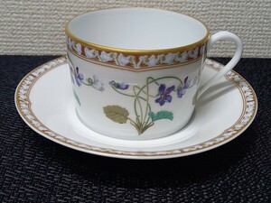 41111 美品 HAVILAND LIMOGES C&S アビランド リモージュ アンペラトニス ユジェニー すみれ カップ&ソーサー