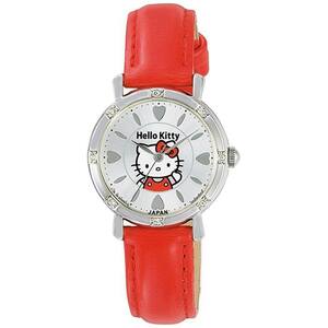 ハローキティ グッズ 腕時計 ウォッチ キティ 日本製 0003N003 パッケージブリスター汚れ擦れ有り レッド 革 ベルト バンド