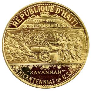 ハイチ共和国 1000グルド金貨 アメリカ建国200年記念 1974年 21.6金 12.9g コイン イエローゴールド コレクション Gold 美品