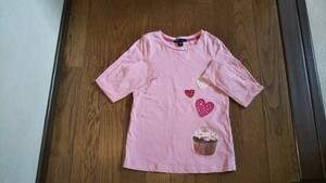 GAP 長袖 Tシャツ カットソー 120 ピンク ギャップ ケーキ柄 日焼け対策