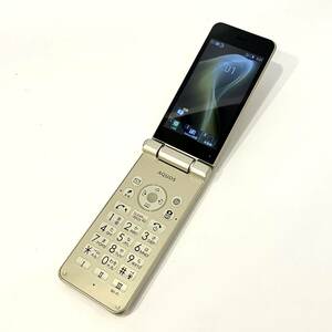 【中古】SIMフリー SHARP AQUOS ケータイ2 601SH ゴールド 利用制限〇 折りたたみ ガラホ Softbank版