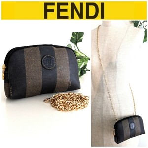 美品 FENDI オールドフェンディ 2way サコッシュ チェーン ショルダーポーチ ミニバッグ ボディバッグ 財布 ポシェット レディース メンズ