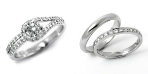 婚約指輪 安い 結婚指輪 セットリングダイヤモンド プラチナ 0.3カラット 鑑定書付 0.303ct Dカラー VS1クラス 3EXカット H&C CGL