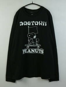 B877/DOGTOWN/ドッグタウン/コラボ/スヌーピー/PEANUTS/ロングT/Tシャツ/ブラック/ロンT/長袖/メンズ/Mサイズ/スケボー/ブラック