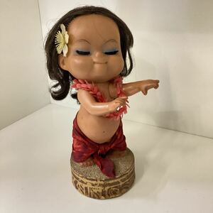 ハワイのLANALILA CRAFTのソフビのフラガール人形　ヴィンテージ　ジャンク　