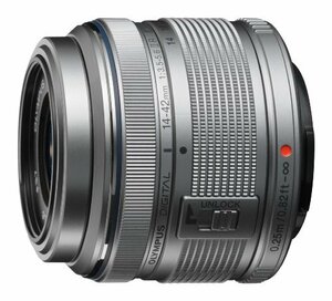 OLYMPUS 標準ズームレンズ M.ZUIKO DIGITAL 14-42mm F3.5-5.6 II R シルバ (中古品)