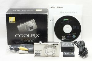 【適格請求書発行】訳あり品 Nikon ニコン COOLPIX S6000 コンパクトデジタルカメラ シャンパンシルバー 元箱付【アルプスカメラ】240202d