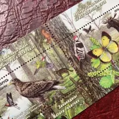 52531セール現品限り　外国切手未使用　ベラルーシ発行鳥昆虫他小型シート