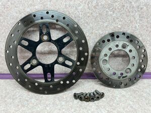 NSF100で使用 純正 F.R ディスクローター HRC HR01 エイプ100 XR100モタード NSR50 NSR80 モンキー ゴリラ 武川 キタコ