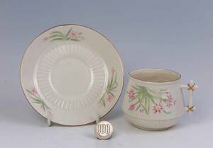  Belleek = カップ&ソーサー =　 Green F (1級品)　