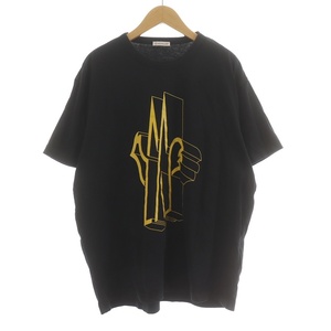 モンクレール MONCLER MAGLIA T-SHIRT 3Dロゴ Tシャツ カットソー 半袖 プリント L ブラック 黒 ■GY20 /MW メンズ