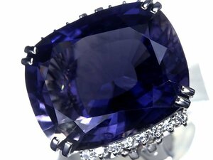 IUL11731SS【1円～】新品【RK宝石】《Iolite》極上アイオライト 超特大20.565ct!! 極上ダイヤモンド Pt900 超高級リング ダイヤ