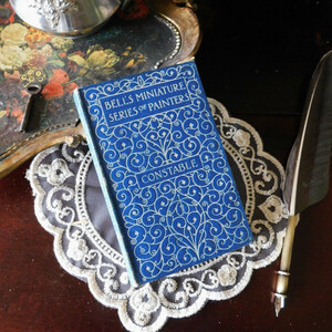 +..。*゜+ 1909年　コンスタブルの伝記　アンティーク感漂う英国の小さな古書　アンティークブック　ヴィンテージ本　洋書　古書　青