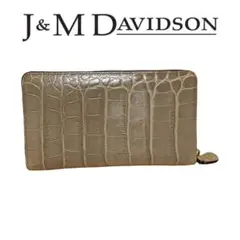 #373 J&M DAVIDSON クロコ 型押し 財布 ファスナー