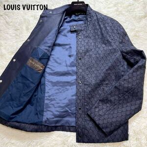 美品/Lサイズ◆LOUIS VUITTONジャケット デニム ネイビー アウター ルイヴィトン LV メンズ イタリア製48 ブルゾン メンズ