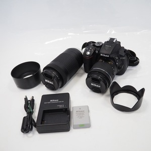 Th959511 ニコン デジタル一眼レフカメラ D5300 ダブルズームキット 18-55mm/70-300mm(難あり) Nikon 良好・中古