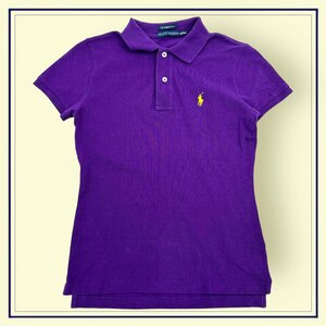 RALPH LAUREN ラルフローレン 半袖 コットン ポロシャツ Sサイズ/パープル 紫系/THE SKINNY POLO レディース